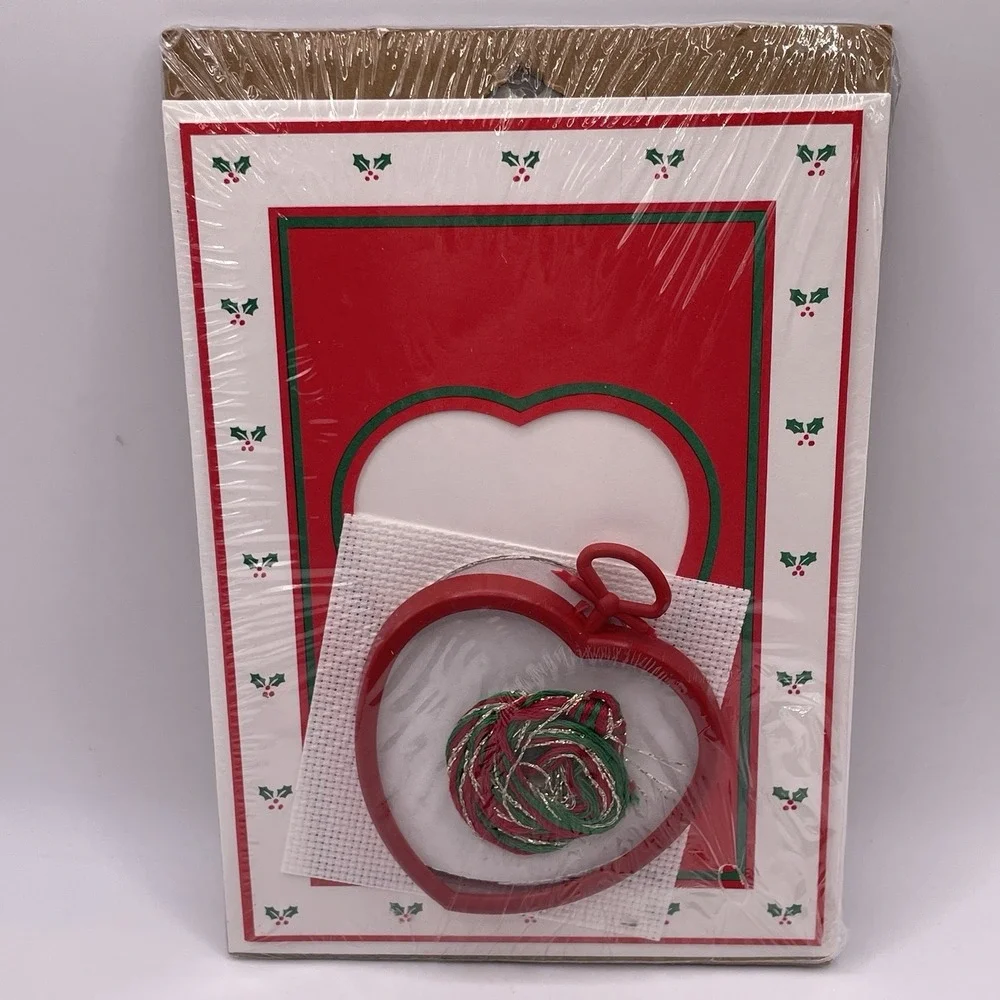 Vintage New Berlin Co Friends Make Christmas Merry Cross Stitch Card Kit 30502